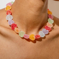 Cute Candy-Colored Resin Sugar-Coated Heart Bag Chain Pendant