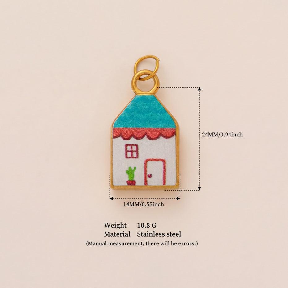 Charm 18K Gold House Print Footwear Decoration JX26041257GK