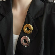Geometric Cut-Out Pin | Luxury Winter Lapel Brooch for Coats