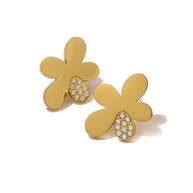 Stainless Steel Flower Stud Earring JSE010233