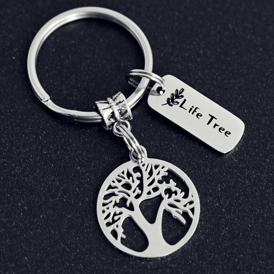Life Tree Keychain | Titanium Steel Engrave | Nature Gift