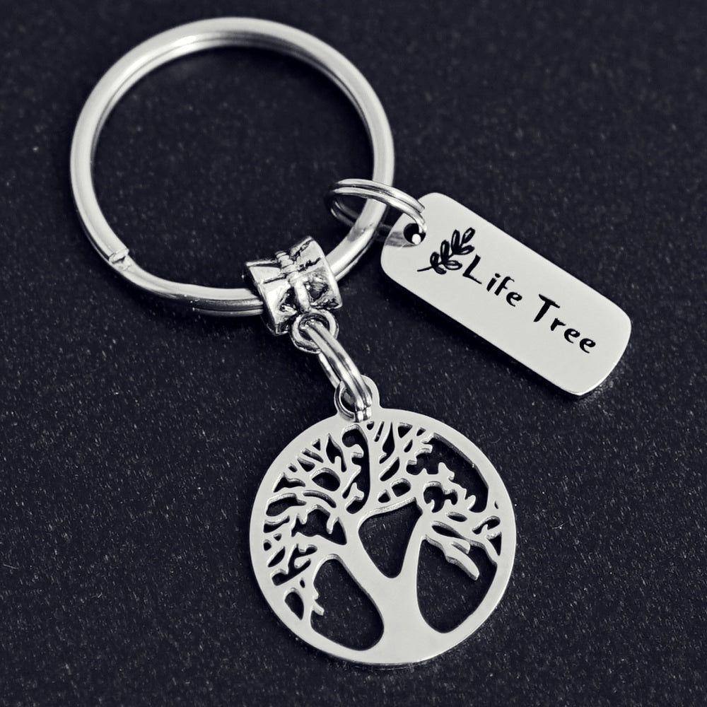 Life Tree Keychain | Titanium Steel Engrave | Nature Gift