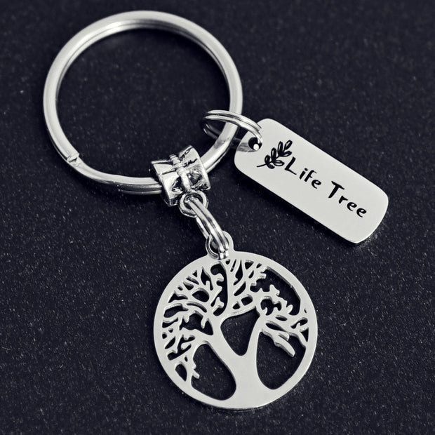 Life Tree Keychain | Titanium Steel Engrave | Nature Gift