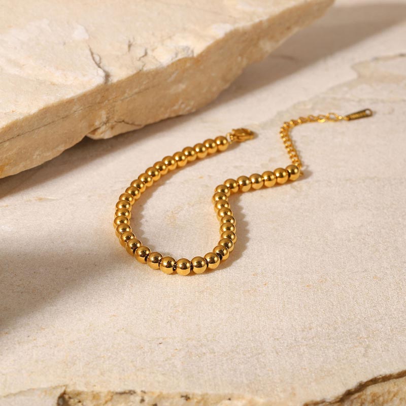 Ball Chain Bracelet Gold Plated