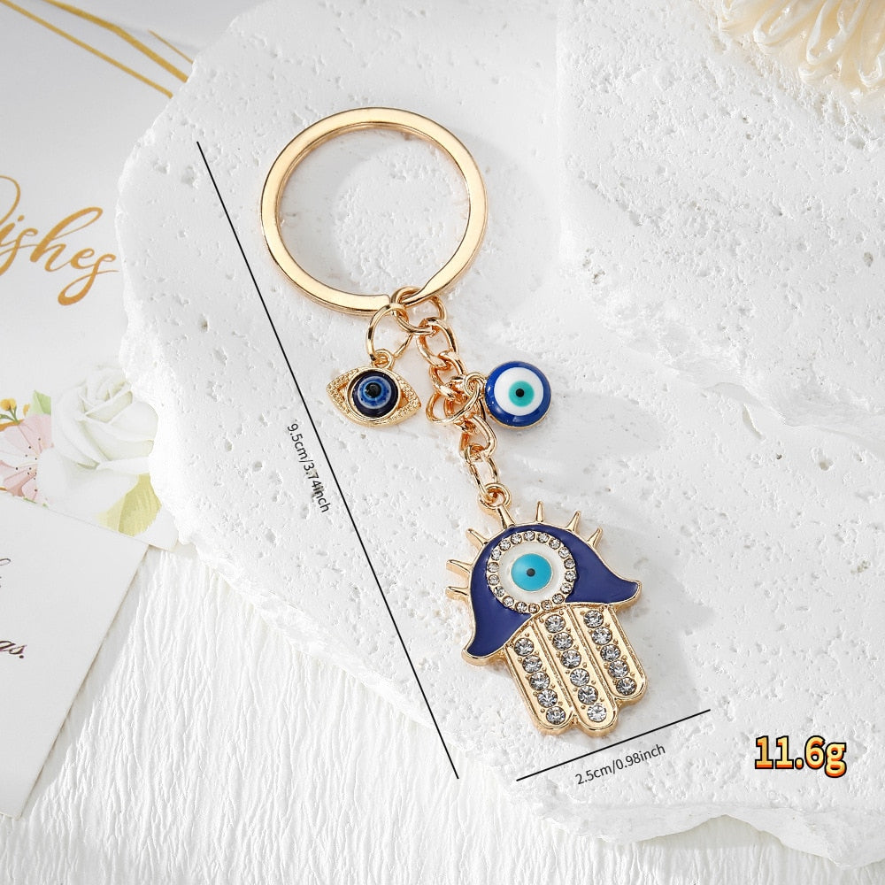 Evil Eye Keychain | Turkish Blue Charm | Drop Pendant