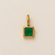 European Colorful 12 Birthstones Pendant Zircon DIY Charm