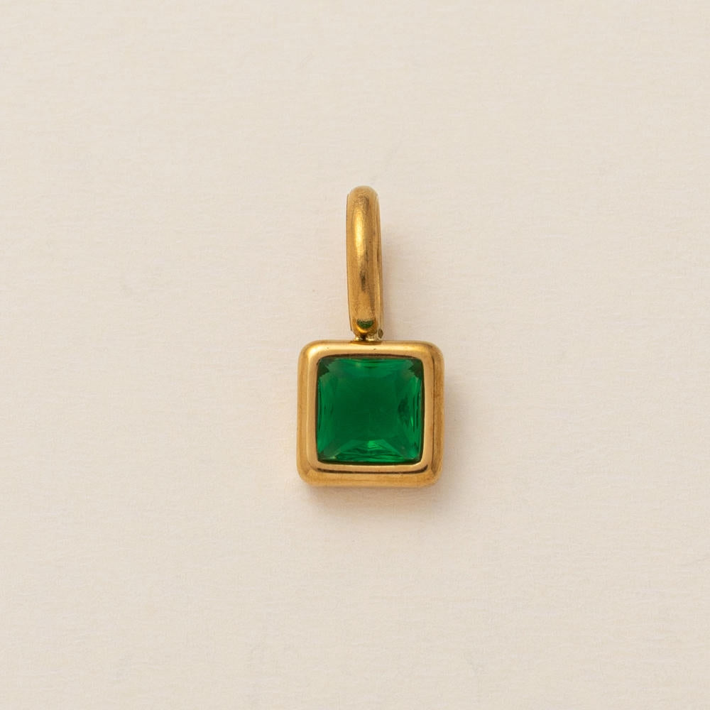 European Colorful 12 Birthstones Pendant Zircon DIY Charm