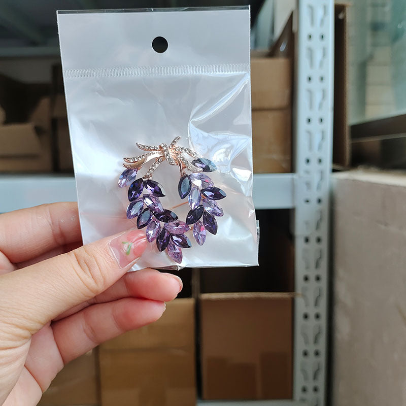 Purple Flower Brooch | Crystal Rhinestone Pin | Luxury