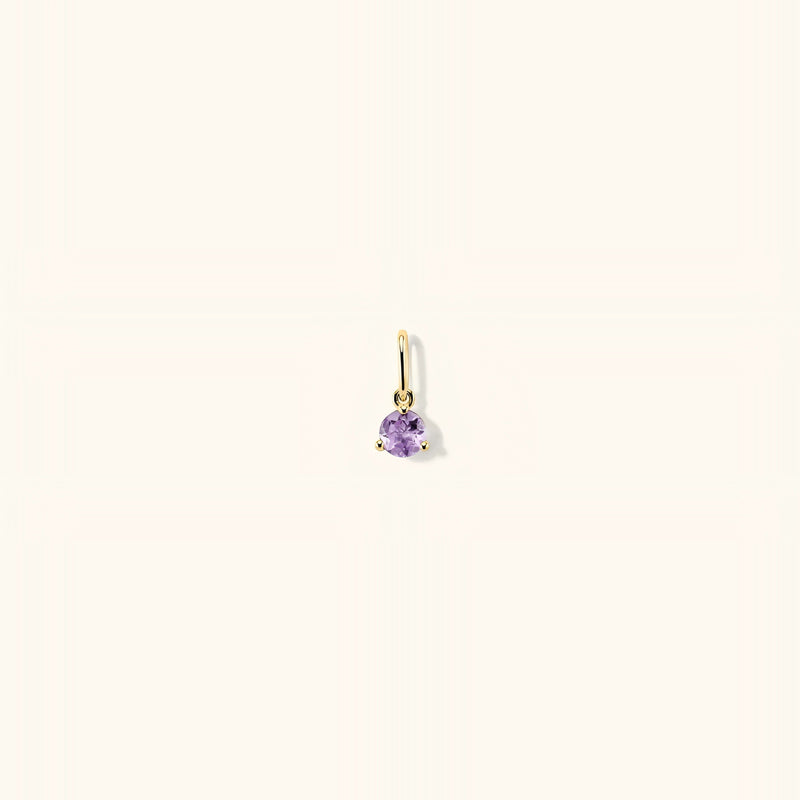 4mm Amethyst Birthstone Charm