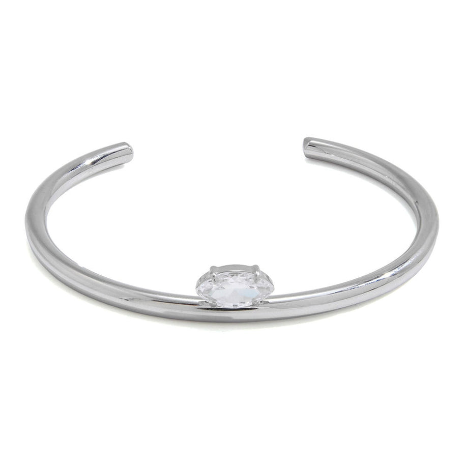 Zircon Bracelet | Open-Cuff Steel Non-Tarnish Women's Bangle