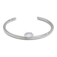 Zircon Bracelet | Open-Cuff Steel Non-Tarnish Women's Bangle