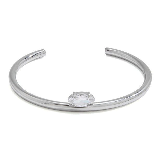 Zircon Bracelet | Open-Cuff Steel Non-Tarnish Women's Bangle