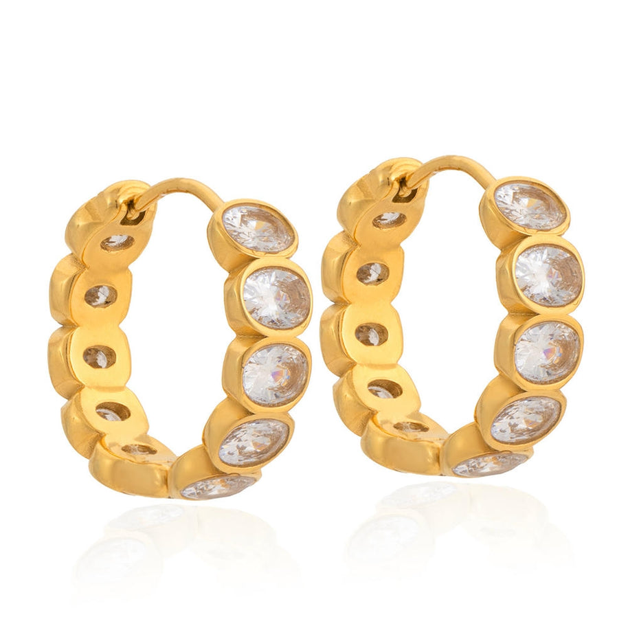 Zircon Drop Earrings | 18K Gold Plated | Stainless Steel