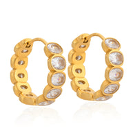 Zircon Drop Earrings | 18K Gold Plated | Stainless Steel