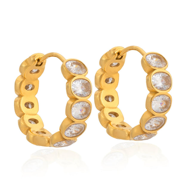 Zircon Drop Earrings | 18K Gold Plated | Stainless Steel