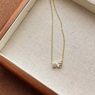 Double CZ Chain Necklace JO329