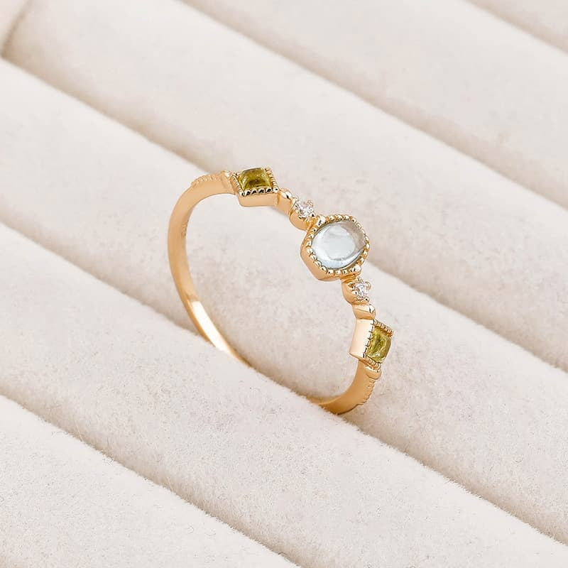 Dainty Sterling Silver Aquamarine Ring GS1239