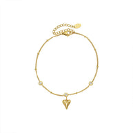 CZ Bracelet With Heart Charm