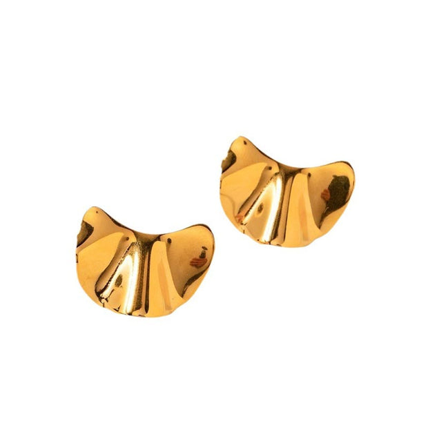 Textured Bean Stud Earring