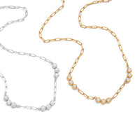 Zircon Pendant Necklace | Collarbone Chain | Stainless Steel