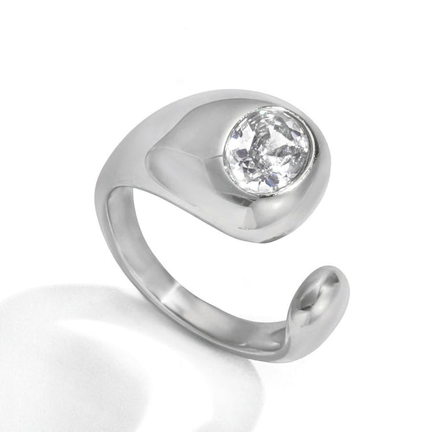 Zircon Ring | Stainless Steel Non-Tarnish | Women's Jewelry