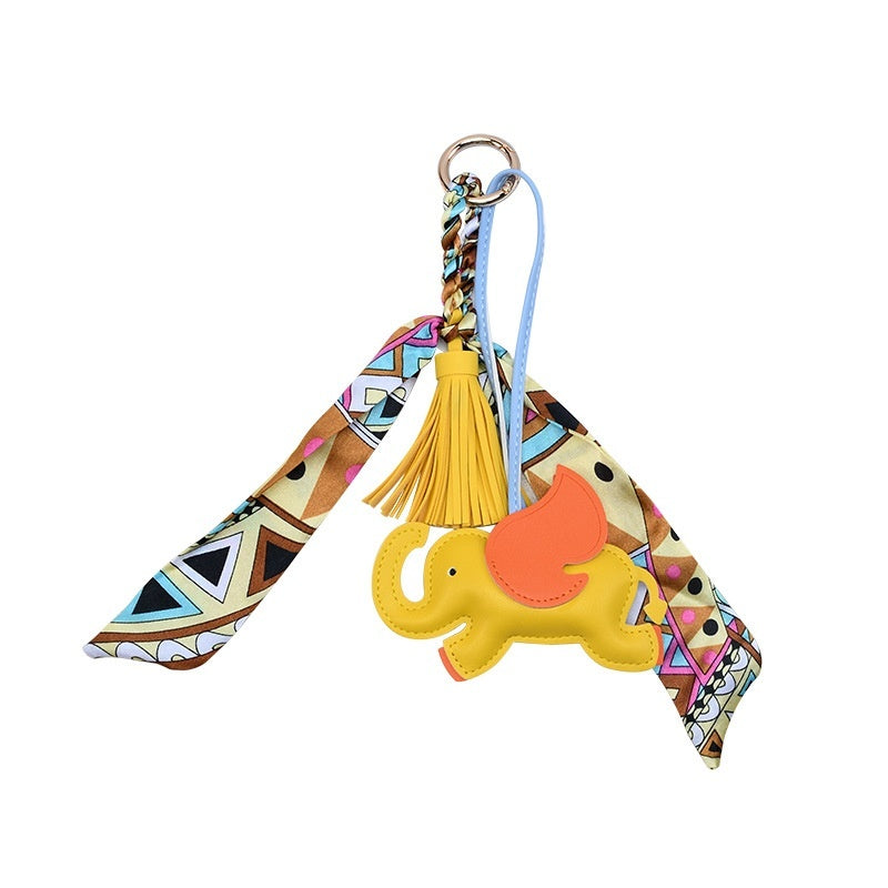Dumbo Keychain | Cute Leather Tassel Scarf Bag Charm