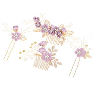 Floral Bridal Hair Comb | Boho Wedding Hairpiece with Pearl