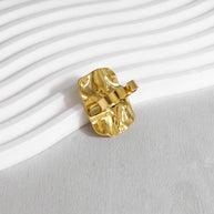 Hammered Rectangle Open Ring JSR020015