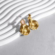 Enamel Hammered Stud Earring JSE010163