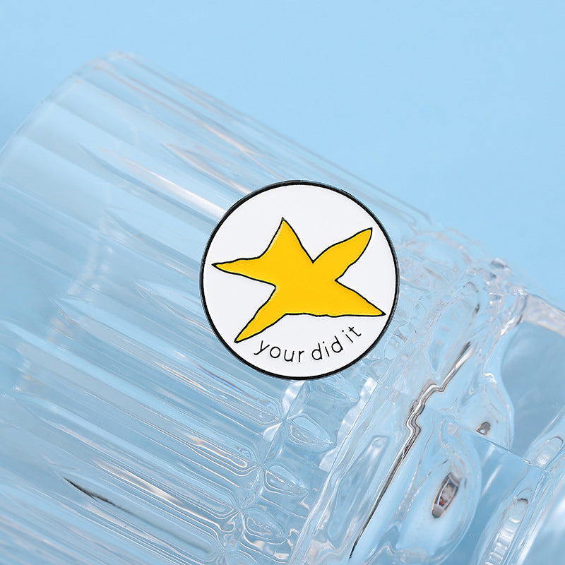 White and Yellow Star Brooch JJQqhxz3564