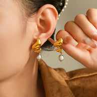 Spiral Pearl Earring