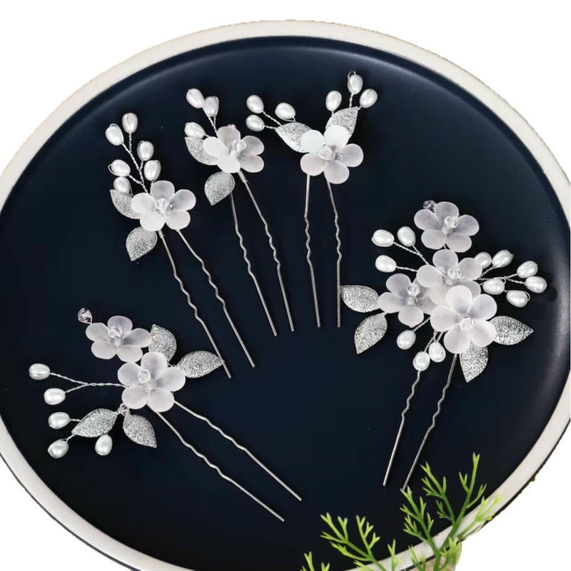 Acrylic Leaf Hair Pin | U-Shape Bridal Hair Clip for Wedding