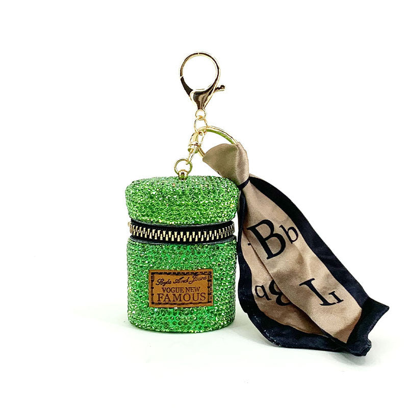 Rhinestones Headphone Pouch | Keychain Zero Bag | Luxury