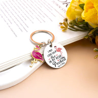 Flamingo Keychain | Enamel Round | Christmas Gift