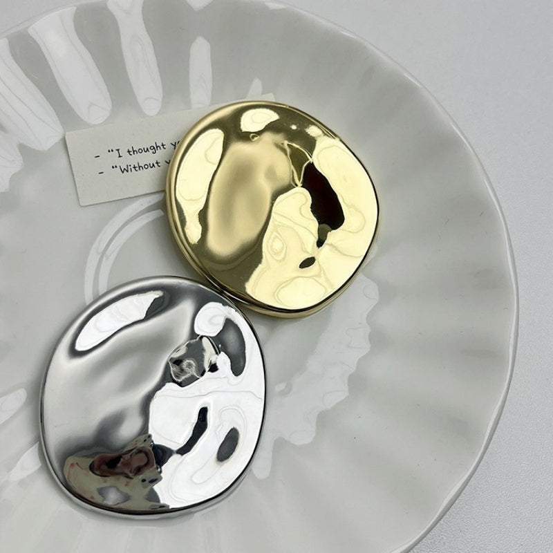 Asymmetric Oval Brooch | Geometric French Vintage Lapel Pin