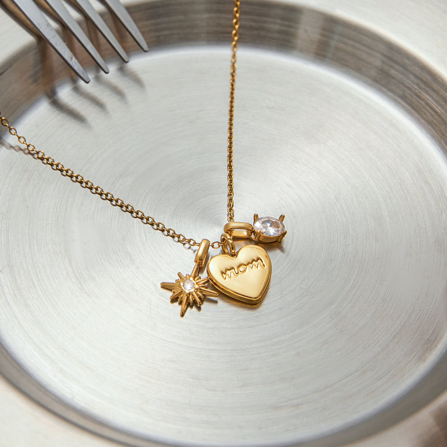 Puffs Heart Charm Necklace