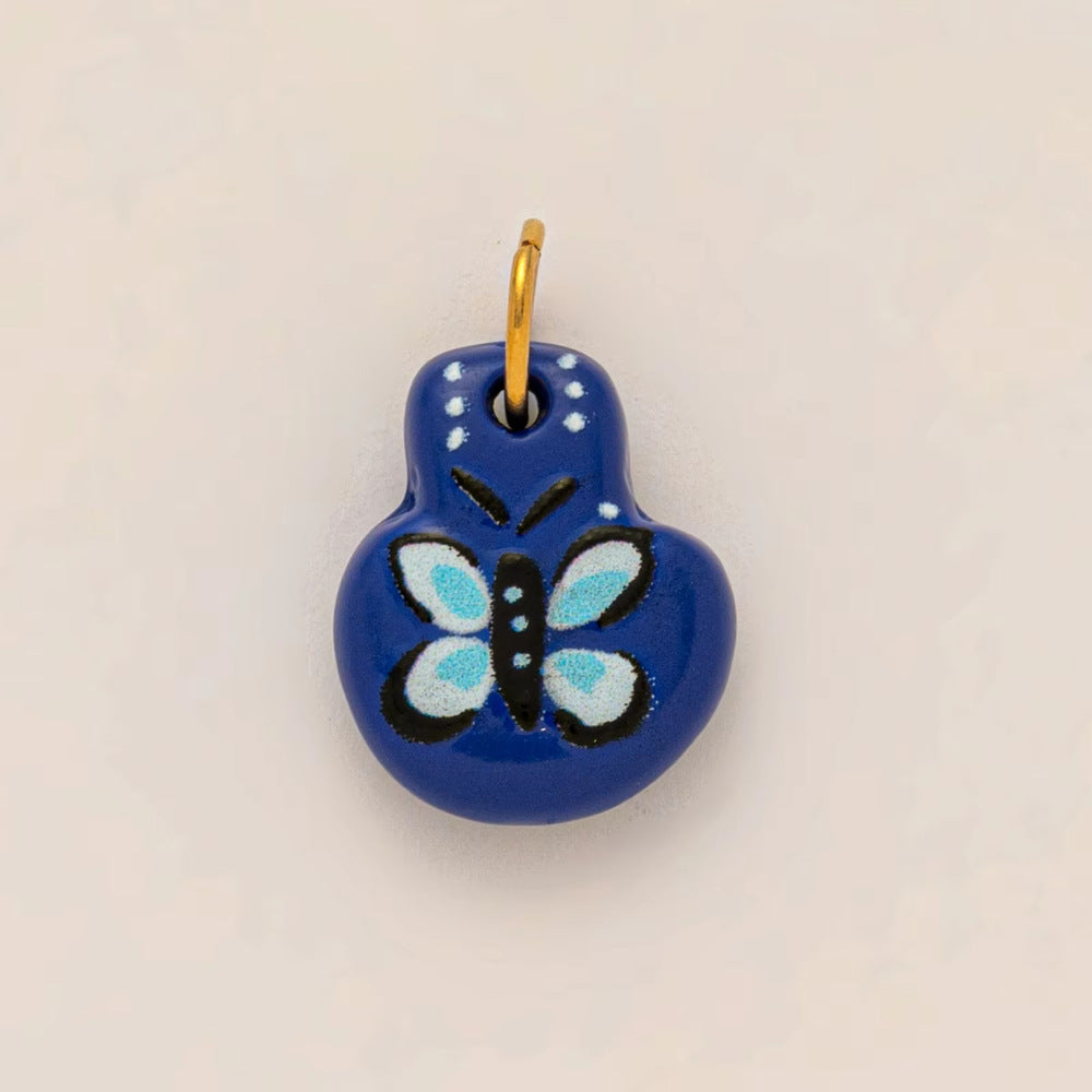 DIY Heart Lemon Pendant Colorful Enamel Steel 18K Gold