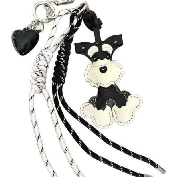 Cool Black And White Schnauzer Bag Charm JMM123