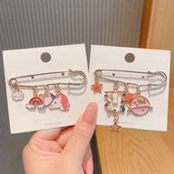 Enamel Multi Charms Paperclip Brooch JCH3262