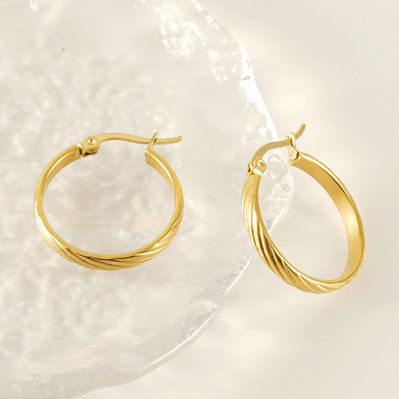 Ribbed Tube Earrings