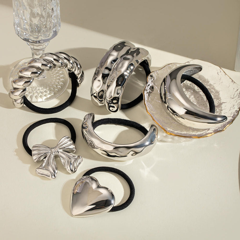 Stainless Steel Hair Tie Ponytail Band JXH2403001