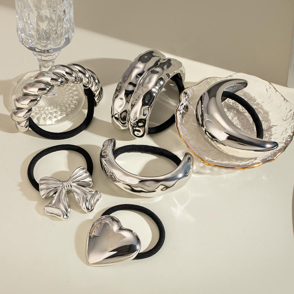 Stainless Steel Hair Tie Ponytail Band JXH2403001