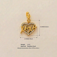 Stainless Steel Trendy Design Valentine Zircon Pendant