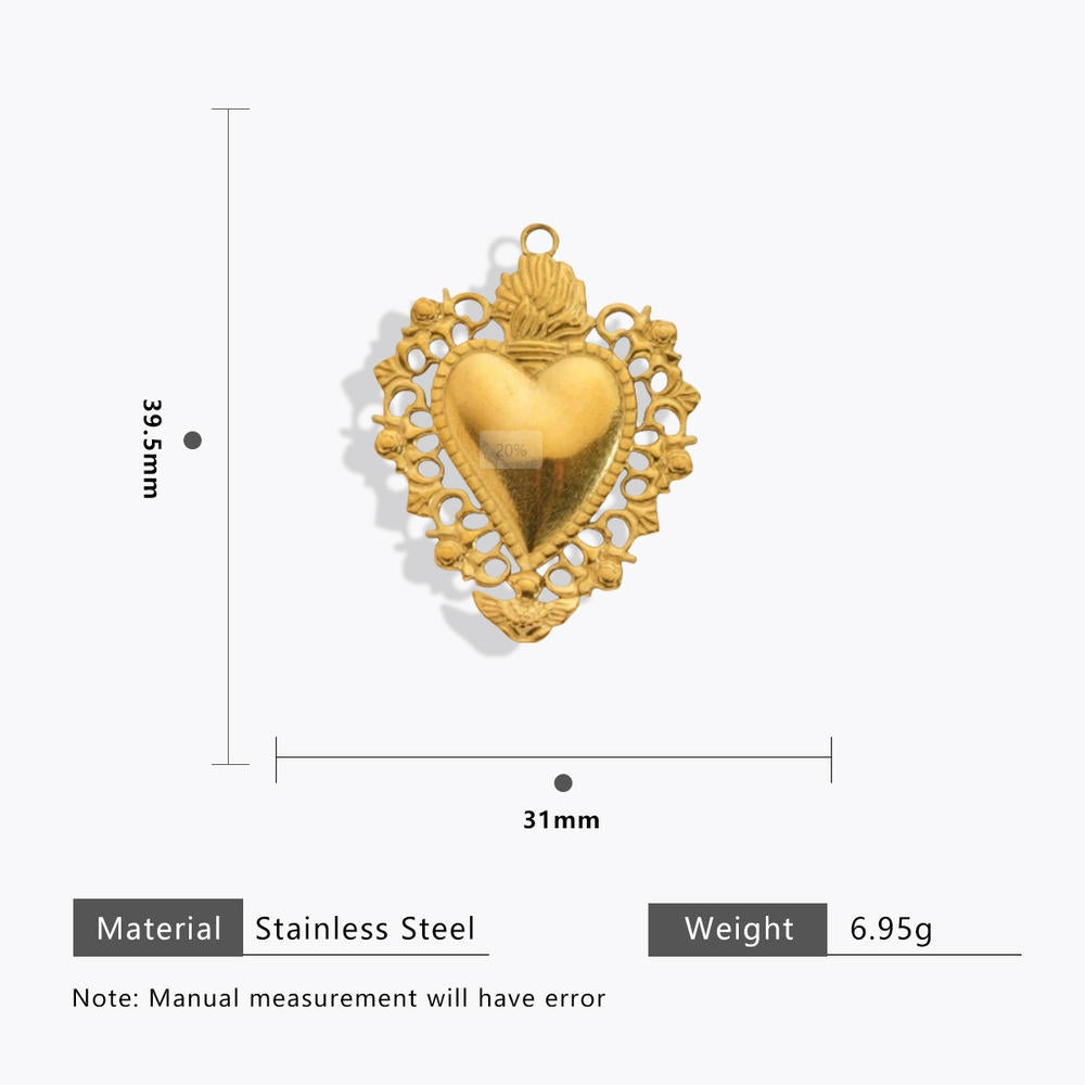 DIY Heart Bug Sun Charm Steel 18K Gold Plated JXCY1631-2406
