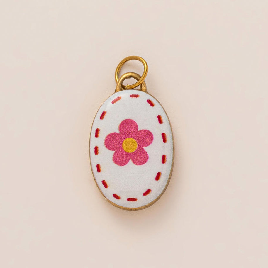 Color Heart Print DIY Shoe Charm 18K Gold Steel JX26041263GK