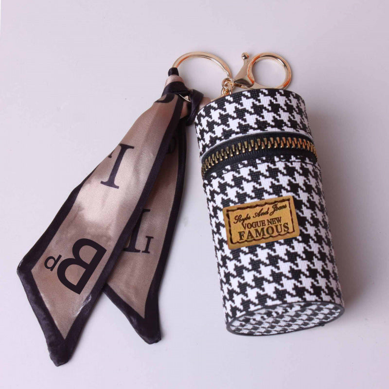 Lipstick Bag Keychain | Mini Cylinr Pouch | PVC Wallet