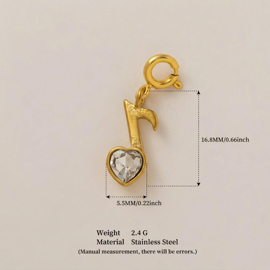 Stainless Steel Trendy Design Valentine Zircon Pendant