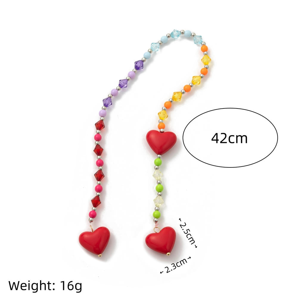 Acrylic Heart Bag Chain Macaron Color Ins Fashion DIY Charm