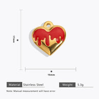 DIY Heart Bug Sun Charm Steel 18K Gold Plated JXCY1631-2406