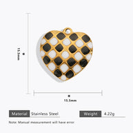 DIY Heart Bug Sun Charm Steel 18K Gold Plated JXCY1631-2406
